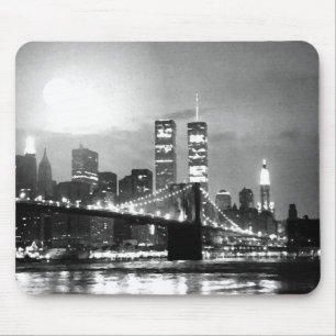 Mousepad Nova Iorque preta & branca na noite