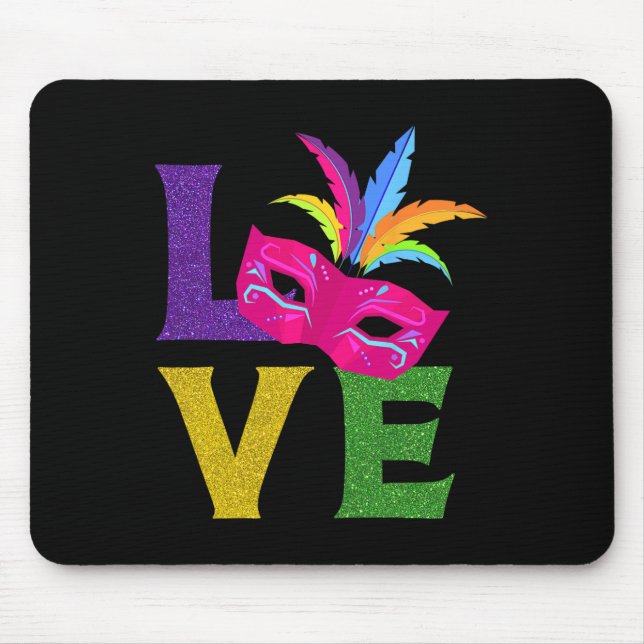 Mousepad Nova Orlean Carnival, Festa de Máscara Rosa, Mães  (Frente)