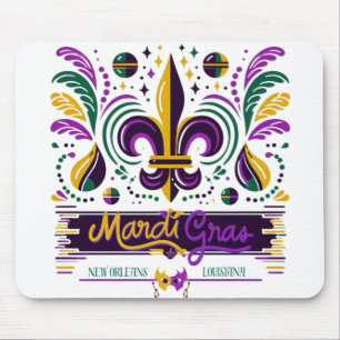 Mousepad Nova Orleans Mardi Gras verde-roxo