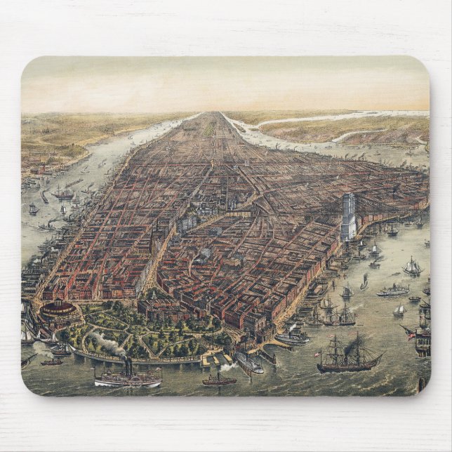 Mousepad Nova York Antiga, Cidade de Nova York, Ponte de Br (Frente)