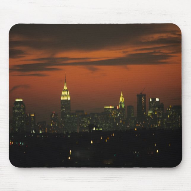 Mousepad Nova York, EUA. Linha do horizonte de Manhattan 2 (Frente)