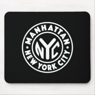 Mousepad Nova York Vintage Círculo Manhattan Branco