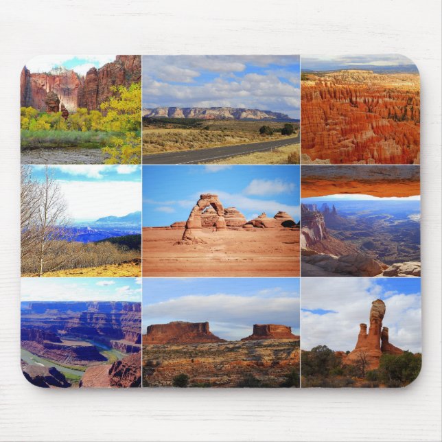 Mousepad Nove ícones da paisagem de Utá (Frente)