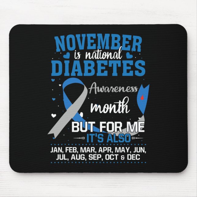 Mousepad Novembro é mês de consciência nacional sobre diabe (Frente)