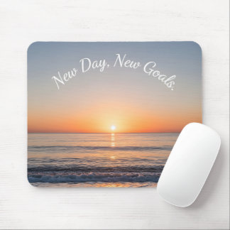 Mousepad Novo Dia Novas Metas Praia Nascer do Sol Motivacio