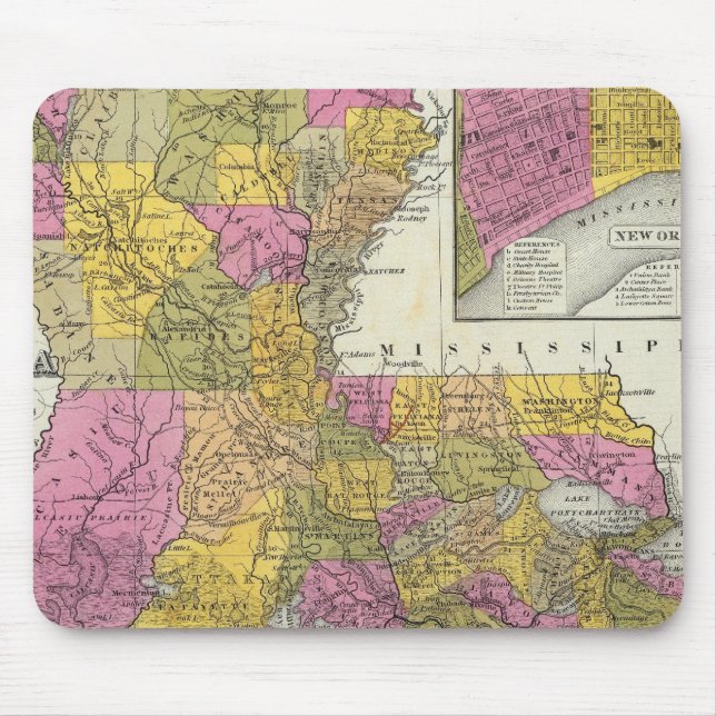 Mousepad Novo Mapa Da Louisiana 3 (Frente)