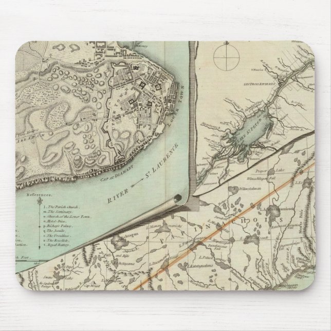 Mousepad Novo Mapa da Província de Quebec (Frente)