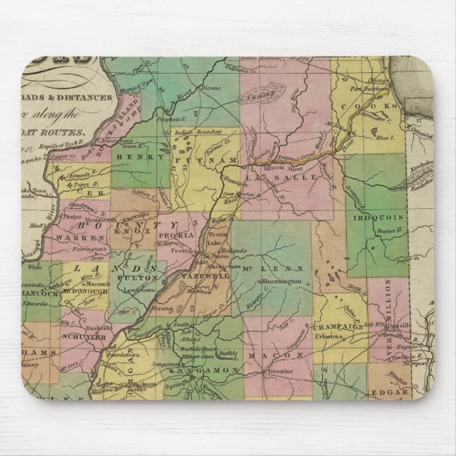 Mousepad Novo Mapa De Illinois (Frente)