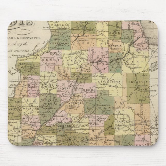 Mousepad Novo Mapa De Illinois 2 (Frente)