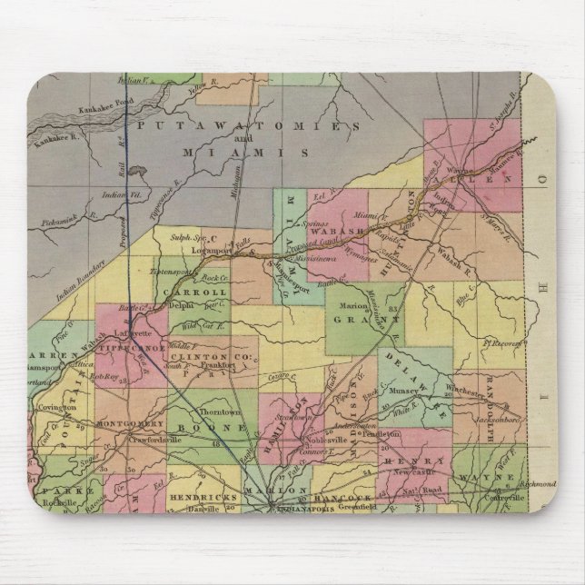 Mousepad Novo Mapa De Indiana (Frente)