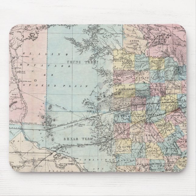 Mousepad Novo Mapa de Richardson do Estado do Texas (Frente)