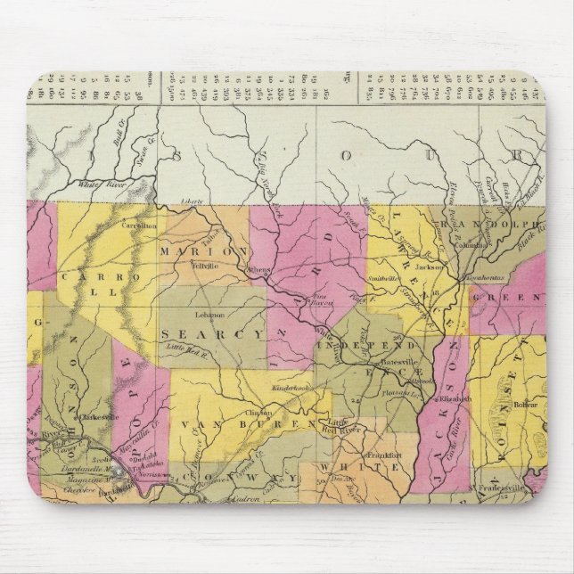 Mousepad Novo Mapa Do Arkansas (Frente)