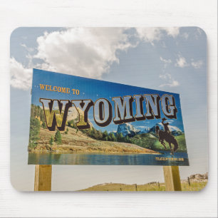 Mousepad Novo sinal de boas-vindas ao Wyoming - Fronteiras