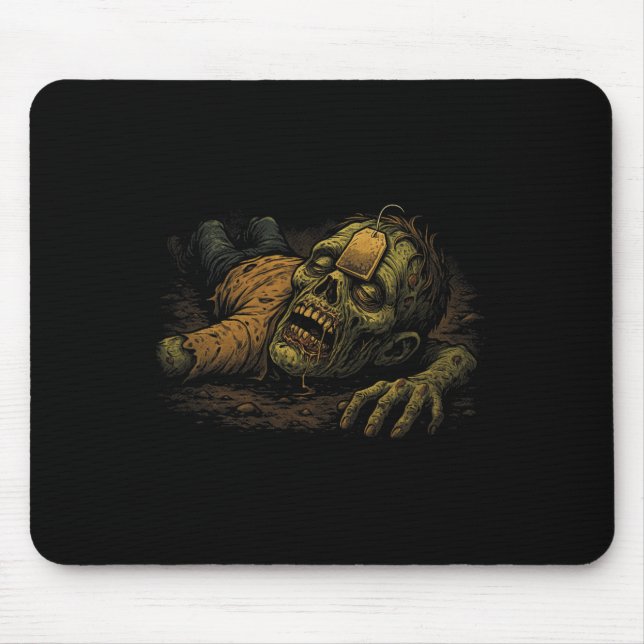 Mousepad Npc Zumbi Teag - Meme de Halloween Divertido de Ch (Frente)