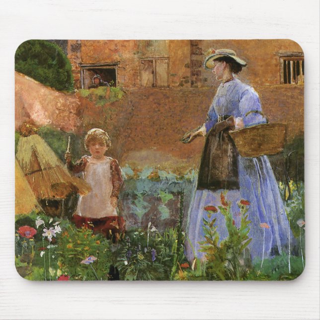 Mousepad Num Jardim em Cookham por George John Pinwell (Frente)