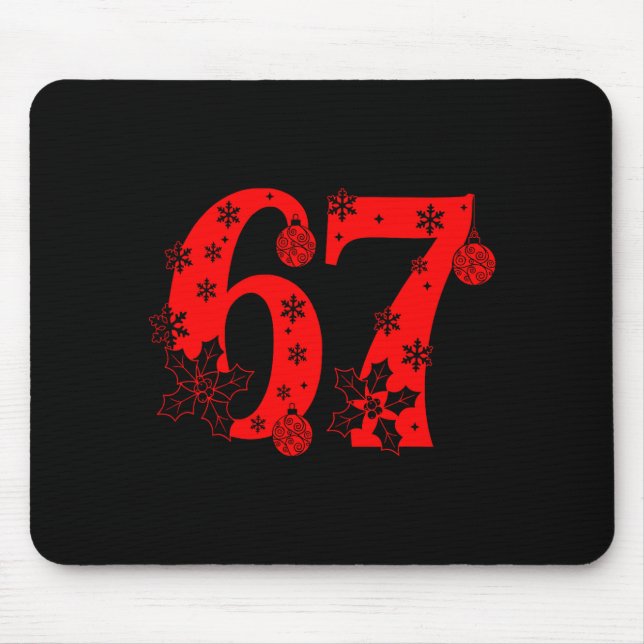 Mousepad Number 6 7 Funny Meme Saying 67 Six Seven Christma (Frente)