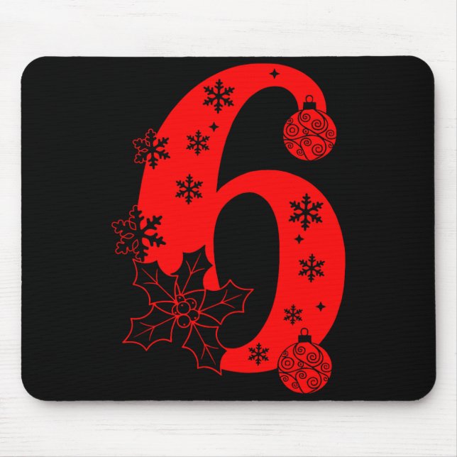 Mousepad Number 6 Funny Meme Saying 67 Six Seven Christmas  (Frente)