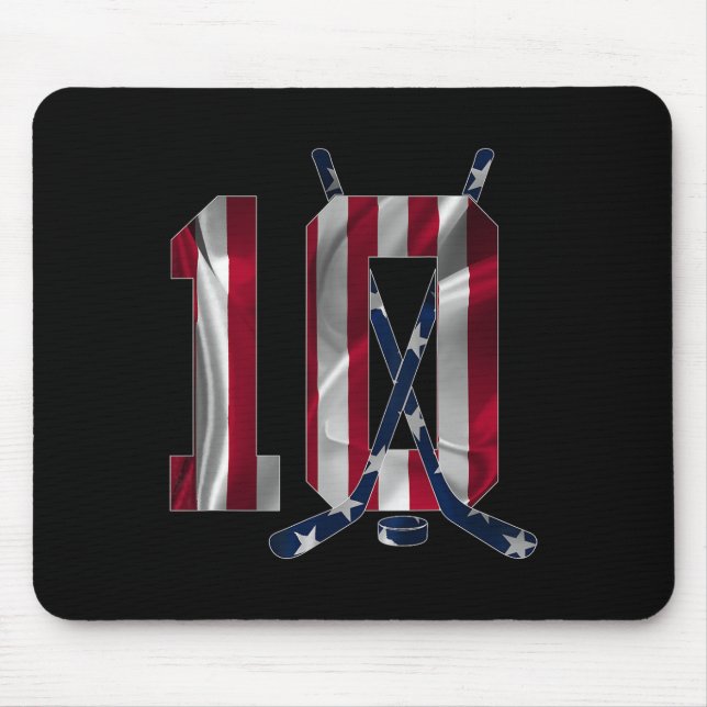 Mousepad Número 10 Anos de Hóquei no Gelo Décimo Aniversári (Frente)