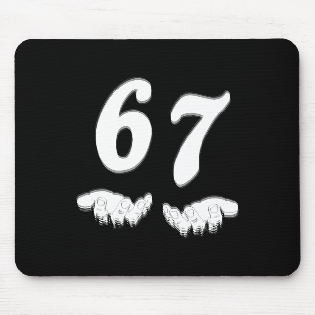 Mousepad Número 67 Correspondente ao Meme Seis Sete Engraça (Frente)