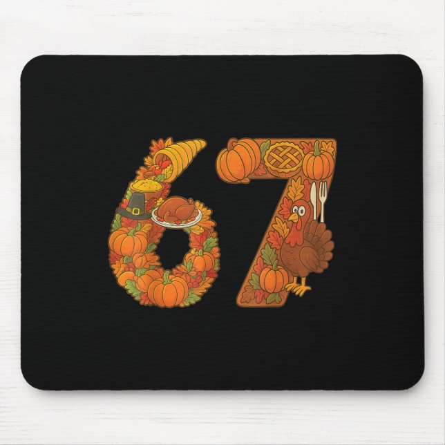 Mousepad Número 67 Correspondente Seis Sete 6 7 Meme 67 Açã (Frente)