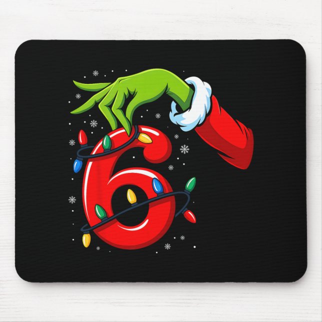 Mousepad Número 6 Correspondente 67 Meme Natal Elfo Mão Men (Frente)