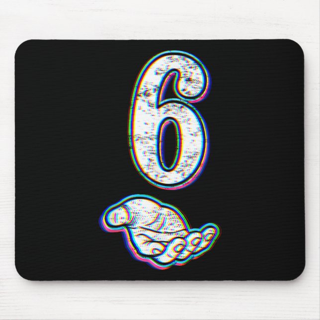 Mousepad Número 6 Fantasia de Halloween do Meme 67 Correspo (Frente)