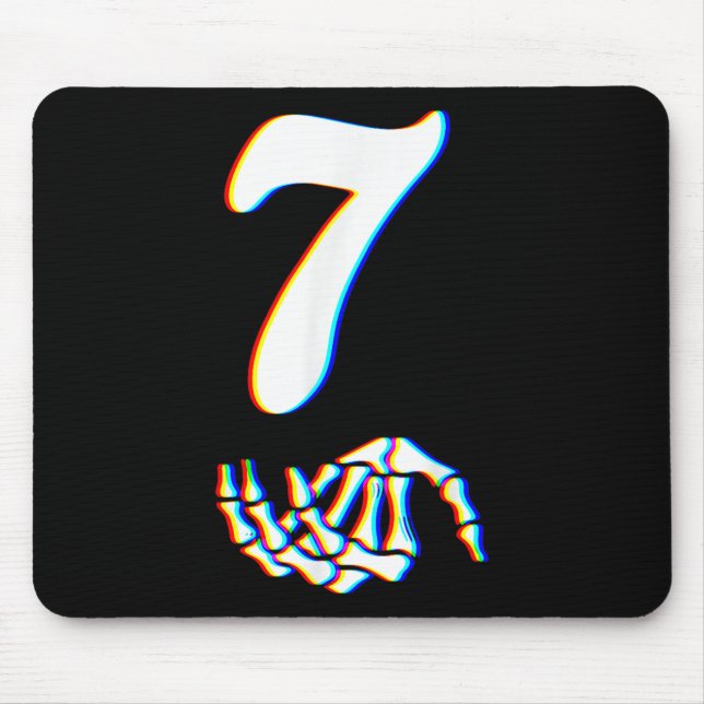 Mousepad Número 7 Correspondente à Mão de Esqueleto do Meme (Frente)