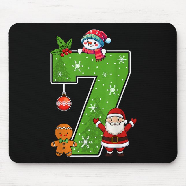 Mousepad Número 7 Divertido 67 Meme Casal Pijamas Natal Mãe (Frente)