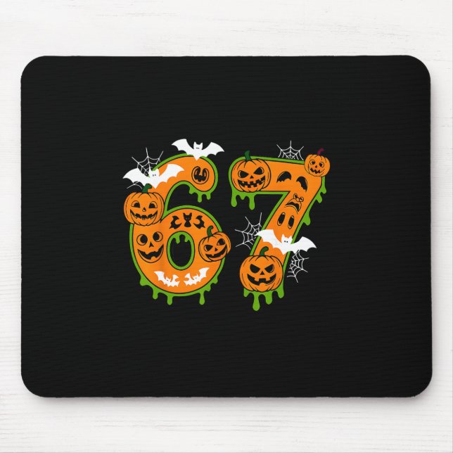 Mousepad Número Assustador 67 No Halloween Para Todos  (Frente)