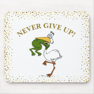 Mousepad Nunca desista do Pelicano Motivacional e do Sapo