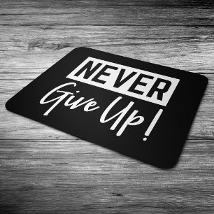 Mousepad Nunca Desista! Preto e Branco