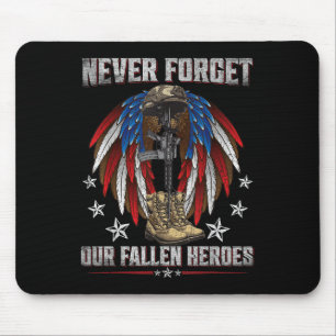 Mousepad Nunca Esqueça o Dia do Memorial dos Heróis Falecid