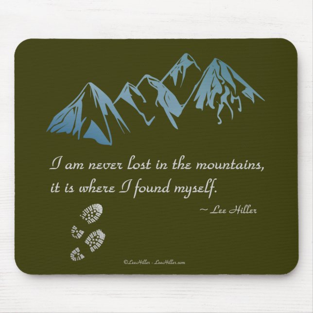 Mousepad Nunca me perco nas montanhas, é onde... (Frente)