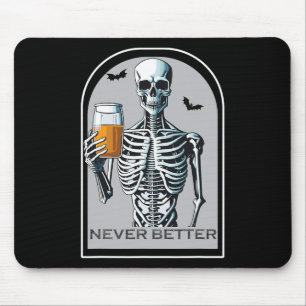 Mousepad Nunca Melhor Esqueleto Engraçado Halloween Para W