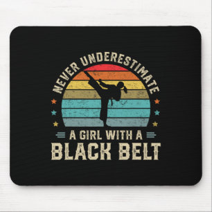 Mousepad Nunca Subestime A Garota Com Um Caratê Negra