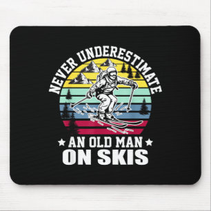 Mousepad Nunca Subestime Um Homem Velho Que Ama Esqui Mo