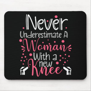 Mousepad Nunca Subestime Um Mulher Novo Joelho Joelho Quebr