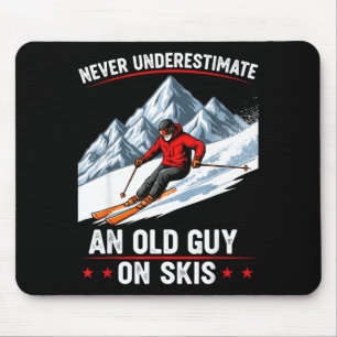 Mousepad Nunca Subestime Um Velho Cara De Esqui Esquiando D