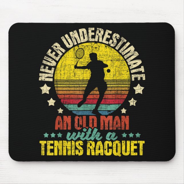Mousepad Nunca Subestime Um Velho Homem - Tênis Racket Spo (Frente)