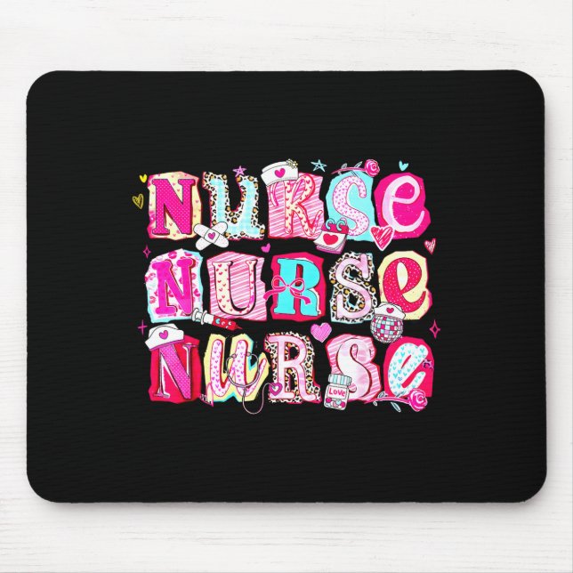 Mousepad Nurse Valentines Stethoscope Valentine Nursing Gir (Frente)