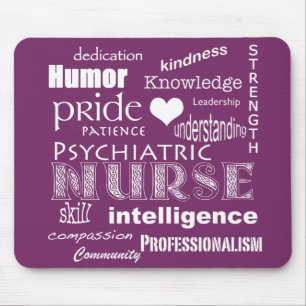 Mousepad Nuvem de Enfermeira Psiquiátrica/Roxo Profundo