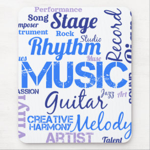 Mousepad Nuvem de Palavras Amante de Música Músico