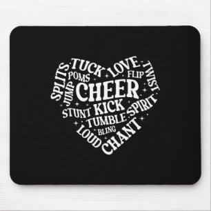 Mousepad Nuvem de Palavras Coração Cheerleading Tuck Amor S