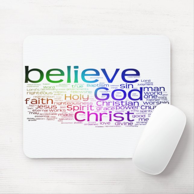 Mousepad nuvem de palavras cristã (Com mouse)