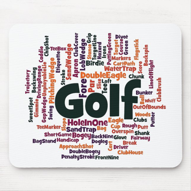 Mousepad Nuvem de Palavras de Golfe (Frente)