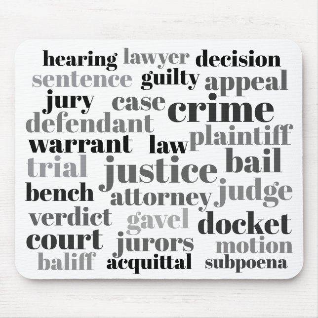 Mousepad Nuvem de palavras de termos jurídicos judiciais (Frente)