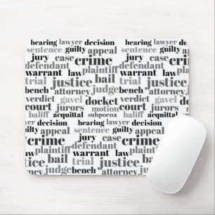 Mousepad Nuvem de palavras de texto judicial preto sobre br