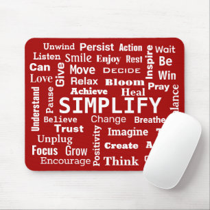 Mousepad Nuvem de Palavras Motivada em Vermelho