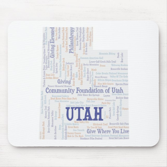 Mousepad Nuvem de Palavras Personalizada do UTAH (Frente)