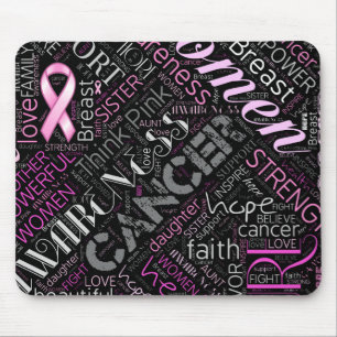 Mousepad Nuvem ID261 da palavra da consciência do cancro d